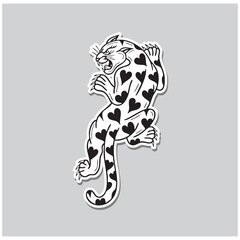 Panther Outline Tattoo Style