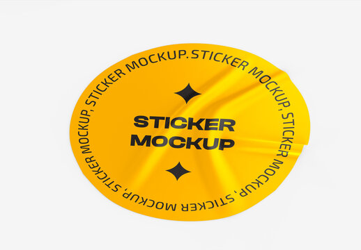 Round Sticker Mockup
