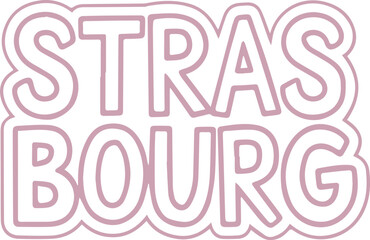 Strasbourg City Name Colorful Sticker.
