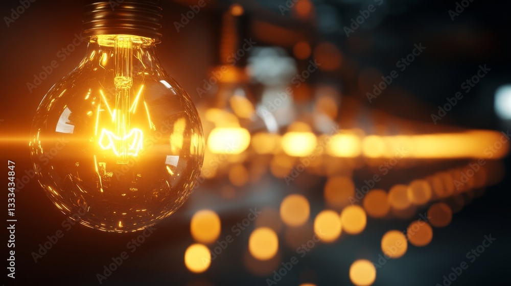 Poster futuristic 3d render of growing light beams in dynamic setting