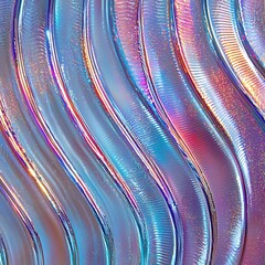 Naklejka premium Wavy Iridescent Texture, Abstract Background