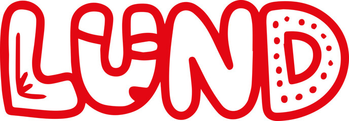 Lund City Name Sticker.