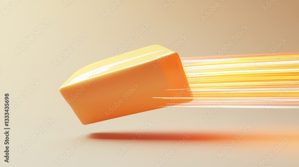 Poster dynamic 3d icon illustrating fast delivery with speed effect