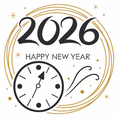 Contemporary 2026 Happy New Year Logo