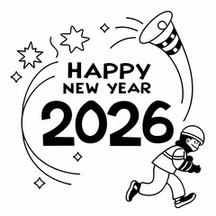 Sleek and Contemporary 2026 New Year Vecto