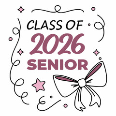 Stylish Bow and Sparkle Senior 2026 Artwork
