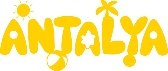 Fototapeta premium Antalya Summer Vacation Sticker.