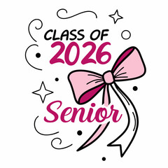 Stylish Bow and Sparkle Senior 2026 Artwork