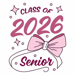 Stylish Bow and Sparkle Senior 2026 Artwork