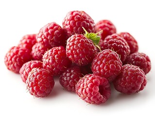 Fresh raspberries in close-up food photography natural setting