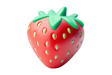 A single strawberry with green leaves isolated on a white background for fresh and nutritious recipes