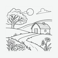 Colouring book and drawing design