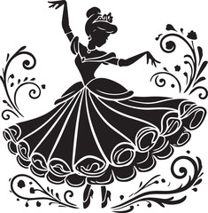 vector illustration of a dancing woman, dancing woman icon, dancing woman silhouette vector black and white