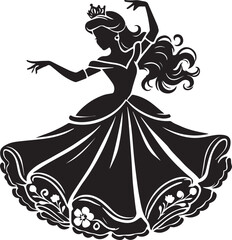 vector illustration of a dancing woman, dancing woman icon, dancing woman silhouette vector black and white