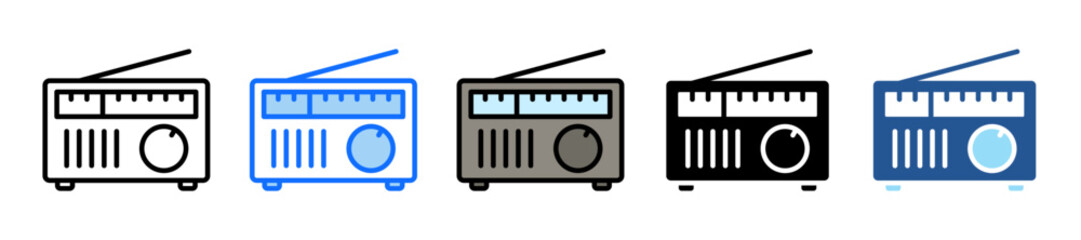 Radio Icon Set Multiple Style Collection