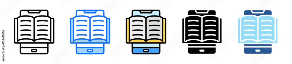 Poster e book icon set multiple style collection