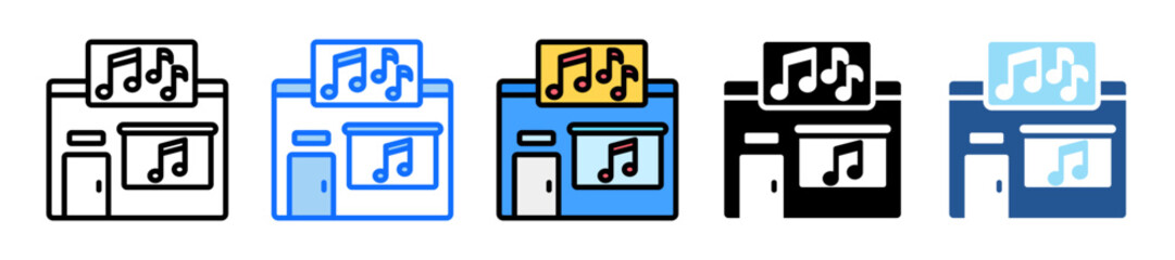 Music Studio Icon Set Multiple Style Collection