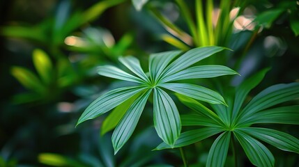 Obraz premium Close Up of Green Nature Leaf on Blurred Greenery Background