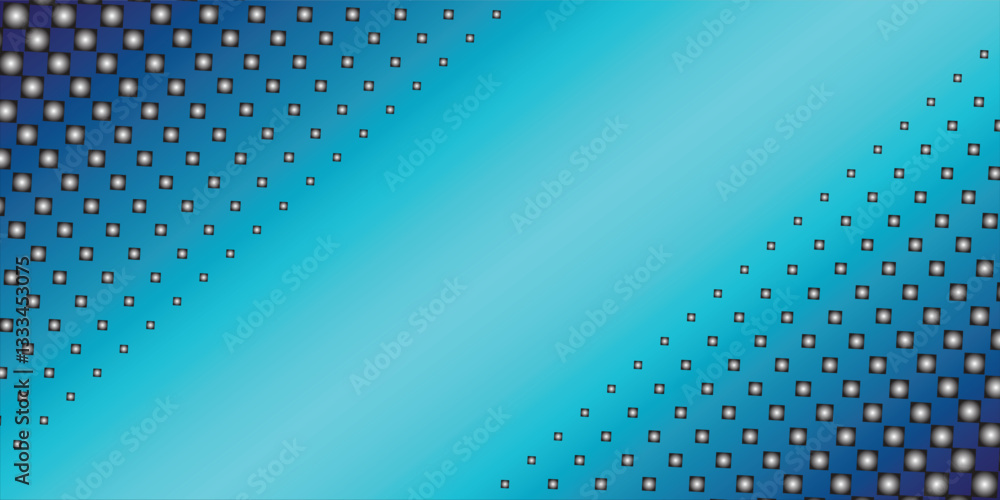 Poster geometric sample of repeating circles on black background in halftone style for banner