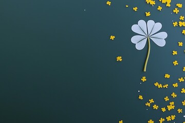 White Clover for Yellow Scatter, Dark Green Background.