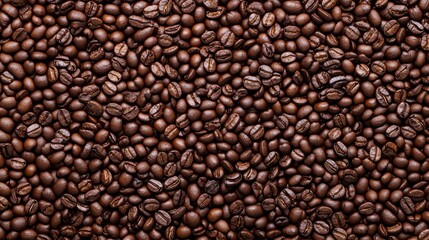 Close-up of roasted coffee beans texture
