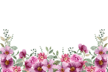 Watercolor flowers background vector for design.