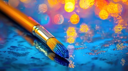 Fototapeta premium Artistic Brushstroke: A Symphony of Colors and Light
