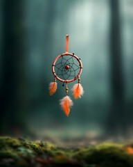 Ethereal dreamcatcher with flowing pink ribbon a symbol of the connection between the physical and spiritual realms  Intricate web design tactile textures