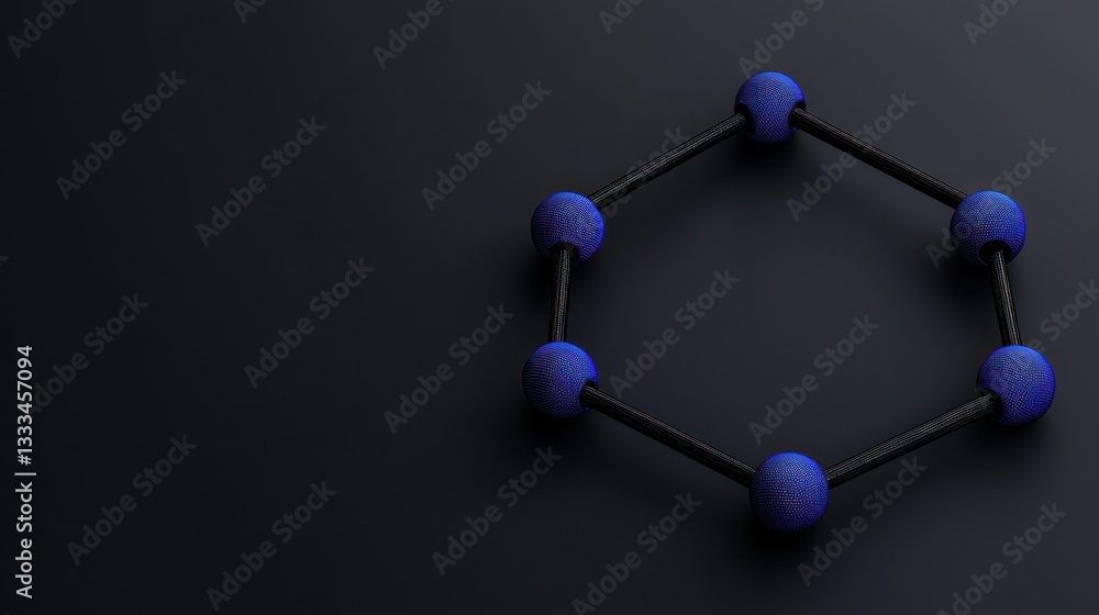 Aufkleber molecular structure: an abstract visualization of a molecular structure, showcasing interconnected s