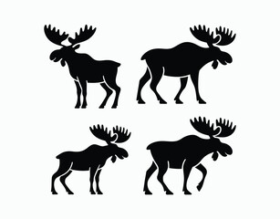Fototapeta premium Wild Moose Silhouette EPS Vector Template