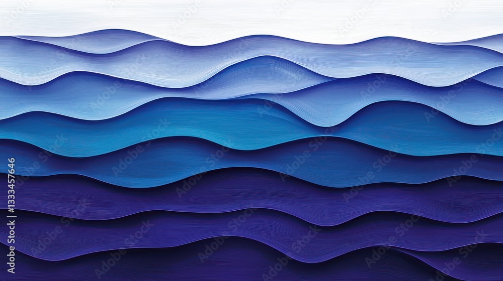 Poster abstract blue waves: a mesmerizing abstract artwork featuring a series of undulating waves in varyin
