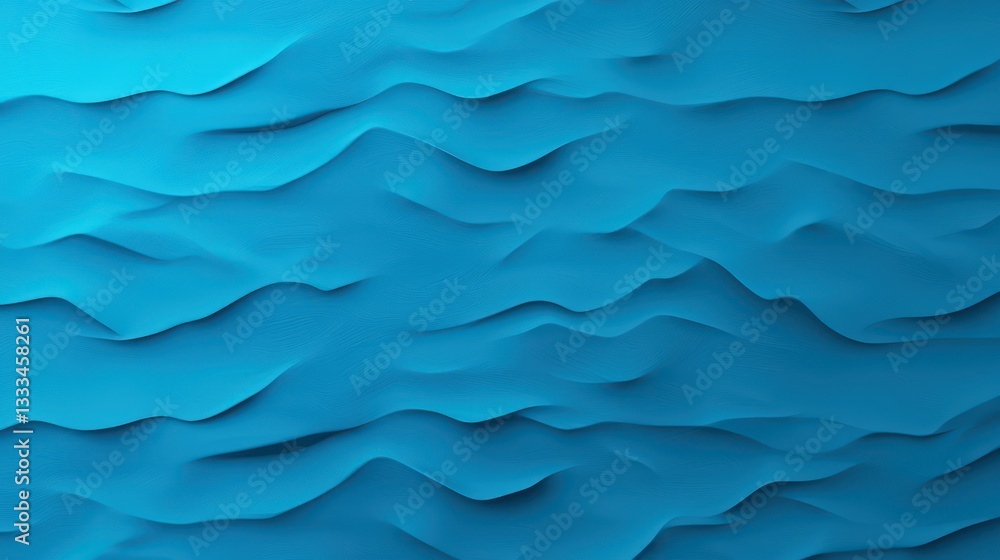 Aufkleber waves of azure: an abstract, textured background of undulating azure waves, capturing the soothing e