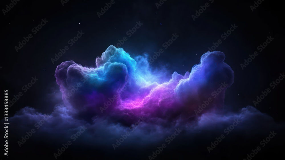 Poster celestial canvas: an abstract representation of a vibrant nebula, with a symphony of colors dancing 