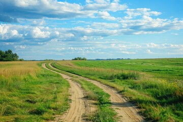 High Resolution Visual of Rural Landscape with Field Road