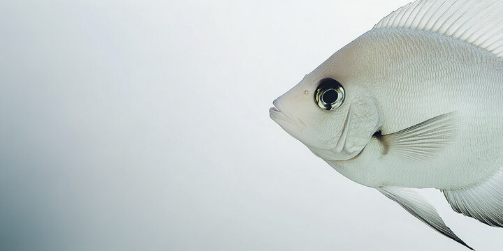 bold lookdown fish swimming smoothly in minimalist setting