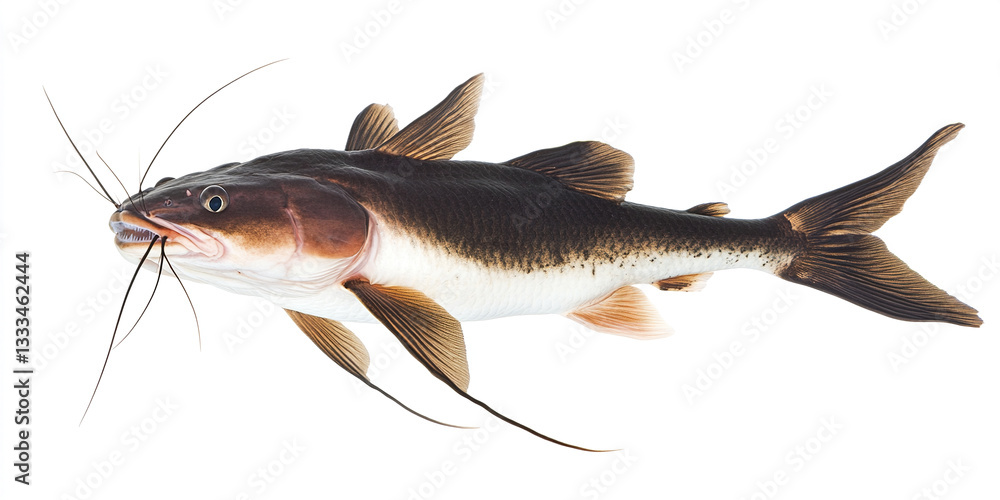 Poster bold redtail catfish floating calmly with its whiskers extended
