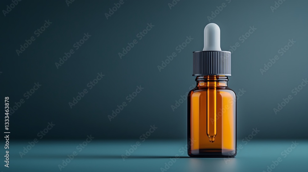 Aufkleber intimate close up view of an amber glass dropper bottle emphasizing its captivating faceted surface 