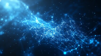 Futuristic digital network with glowing blue connections