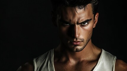 Obraz premium A Man With An Intense Serious Expression