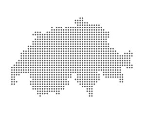 Fototapeta premium Dotted map of Switzerland isolated on white background. Simple minimal easy to edit shape of European country.