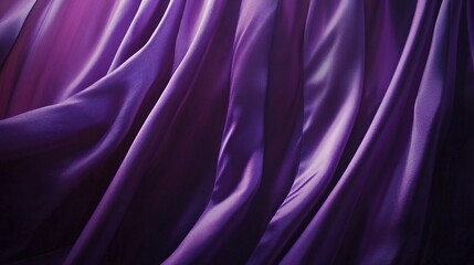 Obraz premium Luxurious Purple Satin Drapery Flowing Elegantly in Close-Up View