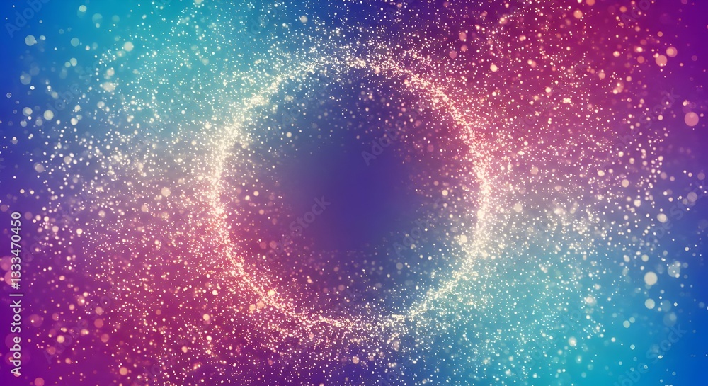 Wall mural abstract colorful background, abstract looping motion background with flying particles. animated ove