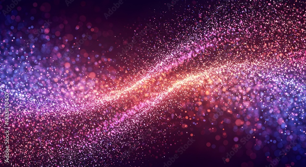 Wall mural abstract purple background with bubbles, abstract looping motion background with flying particles. a