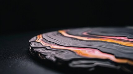 Obraz premium Abstract Oil Paint Texture Close up Hyperrealistic Cinematic Lighting Swirls Black P