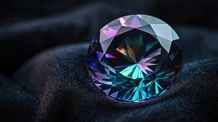 A rare alexandrite gemstone displaying its stunning color change under different lighting, set on a dark velvet background.