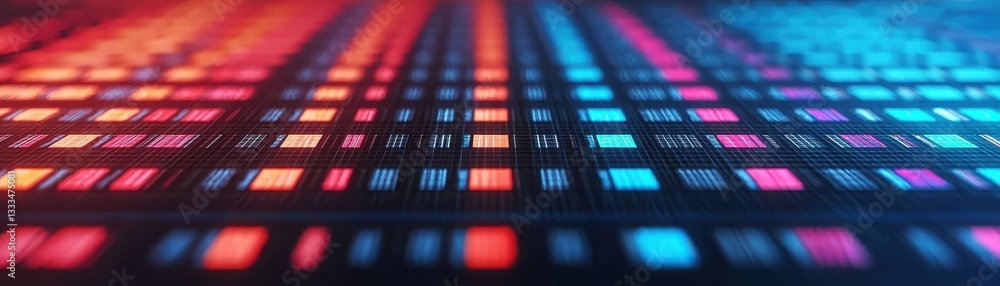Poster dynamic data visualization technology lab digital artwork futuristic environment close-up view innov