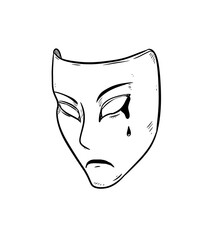 sad mask digital drawing illustration isolated