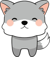 Cute little wolf cartoon clip art