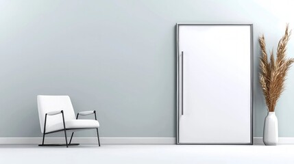 Modern Minimalist Living Room Mockup  Poster Frame  Chair  Decor