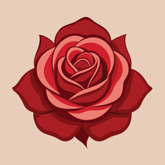 Red Rose Vector Illustration for Love and Romance